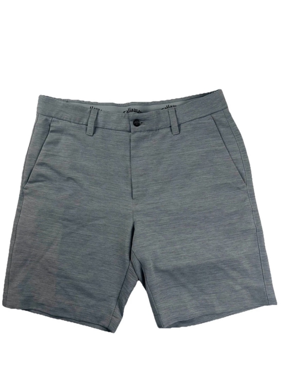 CALLAWAY MENS PERFORMANCE GOLF SHORTS HEATHER GRAY 8” INSEAM STRETCH OPTI DRY 34